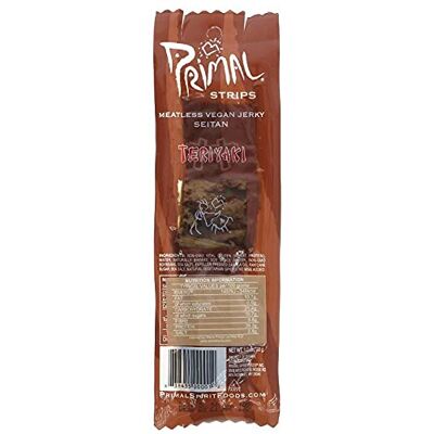 Primal Spirit Foods Primal Spirit, Vegan Meatless Jerky Strips High Energy, High Protein, Non-GMO, 93% Fat-Free Snacks, Vegan Jerky 28g, Pack of 1 Teriyaki Flavour Primal Spirit Foods Primal Spirit, Vegan Meatless Jerky Strips High Energy, High Protein, Non-GMO, 93% Fat-Free Snacks, Vegan Jerky 28g, Pack of 1 Teriyaki Flavour