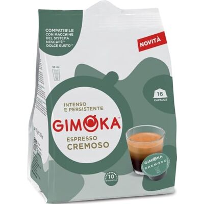 Gimoka 64 Capsule Compatibili con Macchinetta Caffè Nescafé®* Dolce Gusto®* Gusto Cremoso – Intensità 10 4 Confezioni da 16 Capsule Made in Italy Gimoka 64 Capsule Compatibili con Macchinetta Caffè Nescafé®* Dolce Gusto®* Gusto Cremoso – Intensità 10 4 Confezioni da 16 Capsule Made in Italy