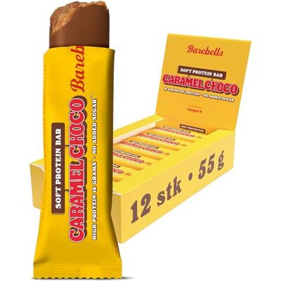 BAREBELLS Barretta Proteica Morbida (12x55g) Barrette proteiche Barrette proteiche gourmet Cioccolato al caramello BAREBELLS Barretta Proteica Morbida (12x55g) Barrette proteiche Barrette proteiche gourmet Cioccolato al caramello