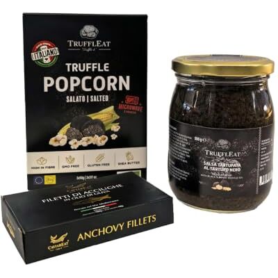 Caviareat Kit Popcorn Tartufo 270g,Salsa Tartufata 500g, Filetti Acciughe 100g, Kit Tartufo Idea Regalo Gourmet Caviareat Kit Popcorn Tartufo 270g,Salsa Tartufata 500g, Filetti Acciughe 100g, Kit Tartufo Idea Regalo Gourmet