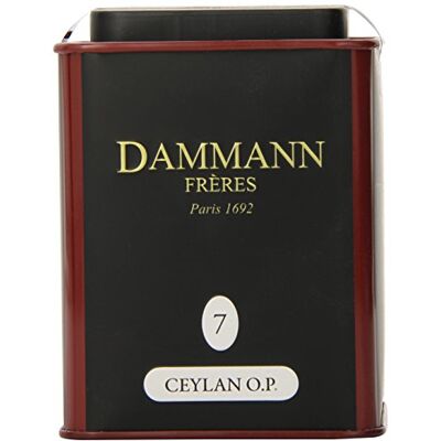 Dammann Frères Dammann Ceylon O.P Lattina di tè nero sfuso 100 grammi Dammann Frères Dammann Ceylon O.P Lattina di tè nero sfuso 100 grammi
