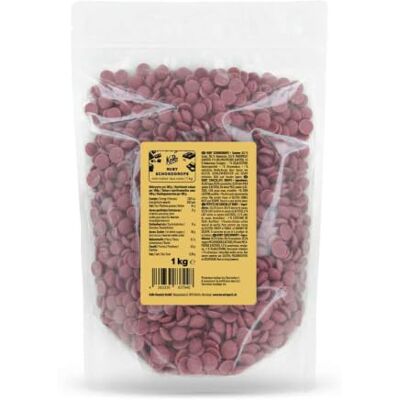 KoRo Gocce di cioccolato rosa Ruby 1 kg Contenuto minimo di cacao: 34,4% naturalmente rosa ideali per biscotti e torte KoRo Gocce di cioccolato rosa Ruby 1 kg Contenuto minimo di cacao: 34,4% naturalmente rosa ideali per biscotti e torte