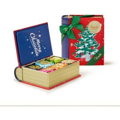 Venchi , Mini Libro Rosso in Latta Natale, 6 Chocoviar, Senza Glutine, 120 g Venchi , Mini Libro Rosso in Latta Natale, 6 Chocoviar, Senza Glutine, 120 g