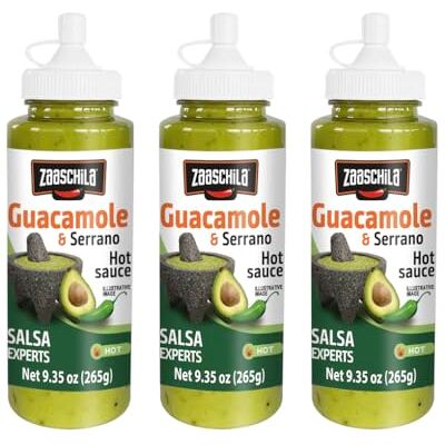 Alimentos Tres G, S.A.P.I. de C.V. Zaaschila Salsa Guacamole & Serrano 265 g, confezione da 3 pezzi (la confezione può variare) Alimentos Tres G, S.A.P.I. de C.V. Zaaschila Salsa Guacamole & Serrano 265 g, confezione da 3 pezzi (la confezione può variare)