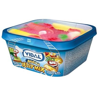 Vidal Caramelle Gommose Mega Jelly Mix Lucido Vaschetta da 180 g Vidal Caramelle Gommose Mega Jelly Mix Lucido Vaschetta da 180 g