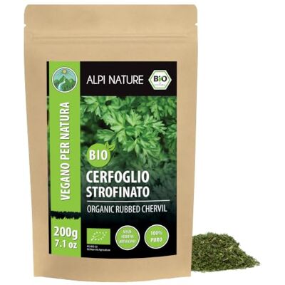 Alpi Nature Cerfoglio BIO 200g, Cerfoglio Foglie Essiccate e Tagliate, Spezia Classica Francese Alpi Nature Cerfoglio BIO 200g, Cerfoglio Foglie Essiccate e Tagliate, Spezia Classica Francese