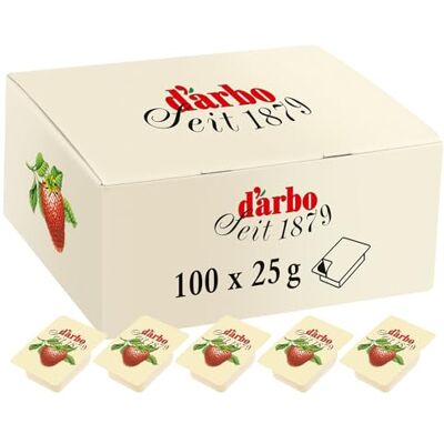 Darbo , Crema di Fragole da Spalmare, Marmellata Monoporzione con Frutta di Alta Qualità, Ideale per Colazione e Buffet, Formato Convenienza, Confezione da 100 Confetture da 25 g Darbo , Crema di Fragole da Spalmare, Marmellata Monoporzione con Frutta di Alta Qualità, Ideale per Colazione e Buffet, Formato Convenienza, Confezione da 100 Confetture da 25 g