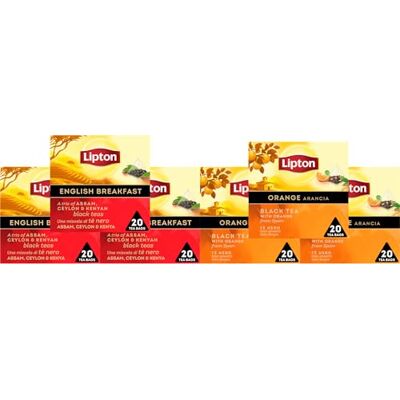 Lipton Discovery Collection English Breakfast, 3 confezioni, 20 filtri per confezione + Arancia, 3 confezioni, 20 filtri per confezione Lipton Discovery Collection English Breakfast, 3 confezioni, 20 filtri per confezione + Arancia, 3 confezioni, 20 filtri per confezione
