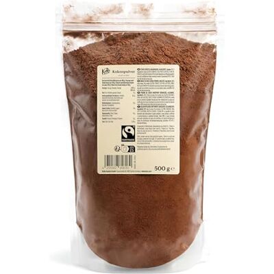 KoRo Cacao in polvere fortemente sgrassato Fairtrade 500 g 100% fave di cacao Senza zuccheri aggiunti* Ideale per la pasticceria e per la cioccolata calda KoRo Cacao in polvere fortemente sgrassato Fairtrade 500 g 100% fave di cacao Senza zuccheri aggiunti* Ideale per la pasticceria e per la cioccolata calda