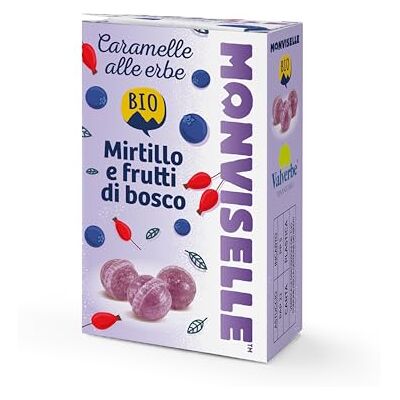 VALVERBE Caramelle Monviselle Mirtillo e Frutti di Bosco pacco da 6-180 g VALVERBE Caramelle Monviselle Mirtillo e Frutti di Bosco pacco da 6-180 g