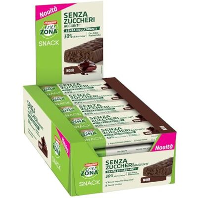 Enervit , Enerzona Snack Noir, 30 Barrette da 33g Barette Proteiche con 30g di Proteine e 25g Fibre per 100g, Senza Glutine, Ideali per uno Spuntino Proteico Enervit , Enerzona Snack Noir, 30 Barrette da 33g Barette Proteiche con 30g di Proteine e 25g Fibre per 100g, Senza Glutine, Ideali per uno Spuntino Proteico