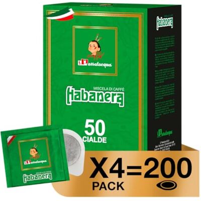 Passalacqua Caffè Habanera – 200 Cialde ESE 44mm (4 confezioni x 50) Tostatura Autentica Napoletana Miscela 80% Arabica Cremoso Aromatico con Note di Cioccolato, Nocciole,Caramello Made in Italy Passalacqua Caffè Habanera – 200 Cialde ESE 44mm (4 confezioni x 50) Tostatura Autentica Napoletana Miscela 80% Arabica Cremoso Aromatico con Note di Cioccolato, Nocciole,Caramello Made in Italy