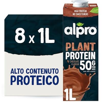 Bevanda proteica di soia ALPRO Cioccolato - Confezione da 8 8L Bevanda proteica di soia ALPRO Cioccolato - Confezione da 8 8L