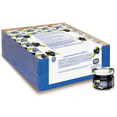MENZ&GASSER Confettura Extra di Mirtilli Neri Monodose Premium Quality, con Frutta di Alta Qualità, 100% Made in Italy, 48 Vasetti x 28 g MENZ&GASSER Confettura Extra di Mirtilli Neri Monodose Premium Quality, con Frutta di Alta Qualità, 100% Made in Italy, 48 Vasetti x 28 g
