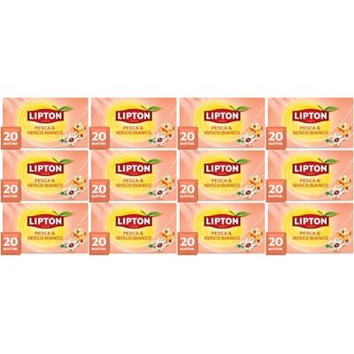 Lipton alla Pesca e Ibisco Bianco, infuso naturalmente senza caffeina, Infusi alla frutta ed erbe, Confezionati singolarmente, 240 filtri (12 confezioni da 20 filtri) Lipton alla Pesca e Ibisco Bianco, infuso naturalmente senza caffeina, Infusi alla frutta ed erbe, Confezionati singolarmente, 240 filtri (12 confezioni da 20 filtri)