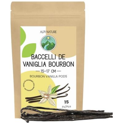Alpi Nature 15 Bacche di Vaniglia Bourbon Madagascar 15-17cm Vaniglia Bacche Madagascar Qualità Premium per Dolci, Ideale per Torte, Biscotti, Gelati e Budini Alpi Nature 15 Bacche di Vaniglia Bourbon Madagascar 15-17cm Vaniglia Bacche Madagascar Qualità Premium per Dolci, Ideale per Torte, Biscotti, Gelati e Budini