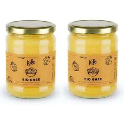 KoRo Ghee bio 2 x 420 g 100% burro chiarificato bio Alto punto di fumo Pratica doppio formato KoRo Ghee bio 2 x 420 g 100% burro chiarificato bio Alto punto di fumo Pratica doppio formato