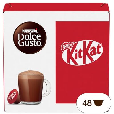 Nescafé Dolce Gusto KitKat Bevanda gusto Cacao e Wafer, 3 Confezioni da 16 Capsule (48 Capsule Compatibili ) Nescafé Dolce Gusto KitKat Bevanda gusto Cacao e Wafer, 3 Confezioni da 16 Capsule (48 Capsule Compatibili )