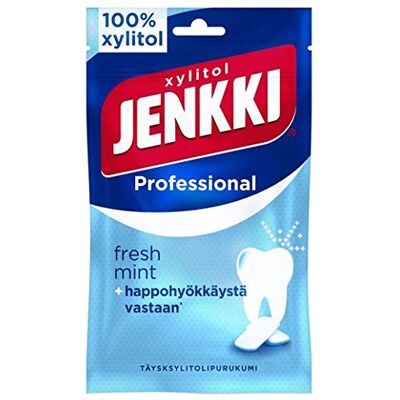 Cloetta Jenkki Xylitol Professional Freshmint Gomma da masticare 1 pacco of 90g Cloetta Jenkki Xylitol Professional Freshmint Gomma da masticare 1 pacco of 90g