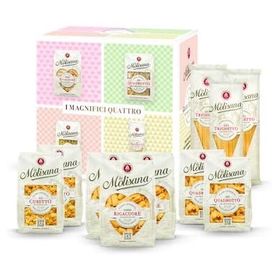 La Molisana , Gift Box Le Nuove Forme Confezione Regalo con 10 Pacchi da 500g di Pasta da Solo Grano Italiano Trafilata al Bronzo Idee Regalo La Molisana , Gift Box Le Nuove Forme Confezione Regalo con 10 Pacchi da 500g di Pasta da Solo Grano Italiano Trafilata al Bronzo Idee Regalo