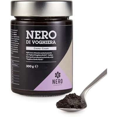 NERO FERMENTO NV Crema Spalmabile di Aglio Nero prodotto con Aglio di Voghiera D.O.P. 300 gr Ricco di Antiossidanti e Senza Conservanti, Ottimo su crostini, grissini o per condire paste NERO FERMENTO NV Crema Spalmabile di Aglio Nero prodotto con Aglio di Voghiera D.O.P. 300 gr Ricco di Antiossidanti e Senza Conservanti, Ottimo su crostini, grissini o per condire paste