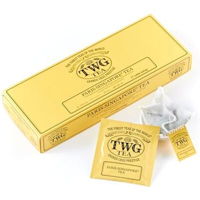 TWG Tea Paris-Singapore Tea Tè Verde Fiori di Ciliegio e Frutti Rossi 15 Bustine di Tè in Cotone Cucite a Mano Set Regalo TWG Tea Paris-Singapore Tea Tè Verde Fiori di Ciliegio e Frutti Rossi 15 Bustine di Tè in Cotone Cucite a Mano Set Regalo