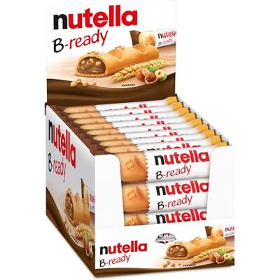 Nutella B-ready 36 Snack Dolci Monoporzione, Croccante Cialda di Pane con un Cremoso Ripieno di , Confezione da 792 gr Nutella B-ready 36 Snack Dolci Monoporzione, Croccante Cialda di Pane con un Cremoso Ripieno di , Confezione da 792 gr