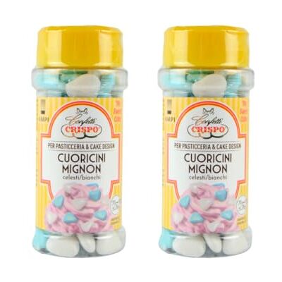Confetti Crispo GR 170 CUORICINI MIGNON CELESTI E BIANCHI PER PASTICCERIA E CAKE DESIGN CONFETTI DI CIOCCOLSTO FONDENTE A FORMA DI CUORE PER DECORAZIONE TORTE E PASTE Confetti Crispo GR 170 CUORICINI MIGNON CELESTI E BIANCHI PER PASTICCERIA E CAKE DESIGN CONFETTI DI CIOCCOLSTO FONDENTE A FORMA DI CUORE PER DECORAZIONE TORTE E PASTE