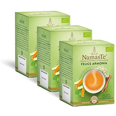 Pompadour NamasTe®, Tisana Biologica Felice Armonia con Anice, Cannella e Scorza d'Arancia, 45 Filtri (3 Confezioni da 15 Filtri), Senza Lattosio, Senza Glutine e Allergeni, Vegan Pompadour NamasTe®, Tisana Biologica Felice Armonia con Anice, Cannella e Scorza d'Arancia, 45 Filtri (3 Confezioni da 15 Filtri), Senza Lattosio, Senza Glutine e Allergeni, Vegan