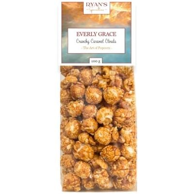 Everly Grace Popcorn – Crunchy Caramel Clouds, 100 g – Popcorn al caramello croccante artigianale prodotto nel nostro laboratorio ad Augusta, Germania Everly Grace Popcorn – Crunchy Caramel Clouds, 100 g – Popcorn al caramello croccante artigianale prodotto nel nostro laboratorio ad Augusta, Germania