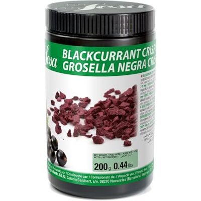 SOSA Crispy Ribes nero 2-10 mm Crispies di ribes nero liofilizzati Barattolo 200 g Uso alimentare SOSA Crispy Ribes nero 2-10 mm Crispies di ribes nero liofilizzati Barattolo 200 g Uso alimentare