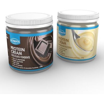 ULTIMATE ITALIA 2 protein cream gusti misti (1 fondente extra dark + 1 crema pasticcera) Senza Glutine Low Carb 2x250g ULTIMATE ITALIA 2 protein cream gusti misti (1 fondente extra dark + 1 crema pasticcera) Senza Glutine Low Carb 2x250g