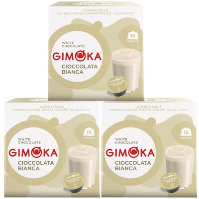 Gimoka – Cioccolata bianca 48 Capsule Compatibili con Macchinetta Caffè Nescafé®* Dolce Gusto®* 3 Confezioni da 16 Capsule Made in Italy Gimoka – Cioccolata bianca 48 Capsule Compatibili con Macchinetta Caffè Nescafé®* Dolce Gusto®* 3 Confezioni da 16 Capsule Made in Italy