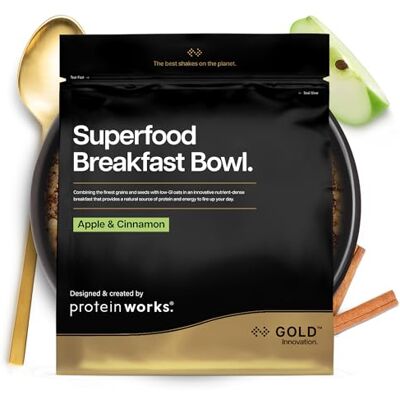 THE PROTEIN WORKS Protein Works Superfood Breakfast Bowl Gold, Mela e Cannella THE PROTEIN WORKS Protein Works Superfood Breakfast Bowl Gold, Mela e Cannella