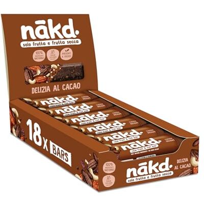Nakd Cocoa Delight Snack Bar - Senza Glutine, Vegano, No Zuccheri - 35g Nakd Cocoa Delight Snack Bar - Senza Glutine, Vegano, No Zuccheri - 35g