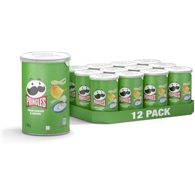 Pringles Sour Cream & Onion Croccante Snack Salato 12 Confezioni da 70g (12 x 70g) Pringles Sour Cream & Onion Croccante Snack Salato 12 Confezioni da 70g (12 x 70g)