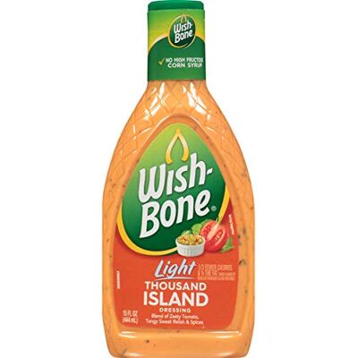 Wish-Bone Condimento per insalata Light Thousand Island, 15 FL OZ Si adatta a uno stile di vita a basso contenuto di carboidrati; versare il condimento su insalate fresche Wish-Bone Condimento per insalata Light Thousand Island, 15 FL OZ Si adatta a uno stile di vita a basso contenuto di carboidrati; versare il condimento su insalate fresche