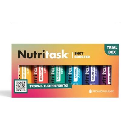 PromoPharma Nutritask Shot Trial Box 6 Gusti Assortiti Box Prova da 6 x 60 ml 6 Gusti in 1 Box Prova PromoPharma Nutritask Shot Trial Box 6 Gusti Assortiti Box Prova da 6 x 60 ml 6 Gusti in 1 Box Prova