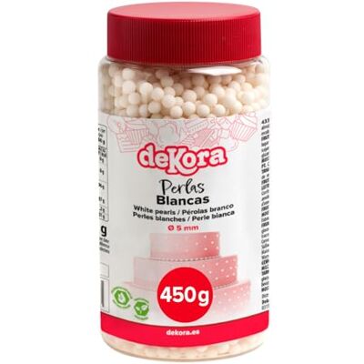 dekora Perle Di Zucchero Per Decorazioni Di Torte Bianco, Ø 0,5 cm, 450 Gr Decorazioni Speciali Torte, Cupcakes, Festeggiamenti dekora Perle Di Zucchero Per Decorazioni Di Torte Bianco, Ø 0,5 cm, 450 Gr Decorazioni Speciali Torte, Cupcakes, Festeggiamenti