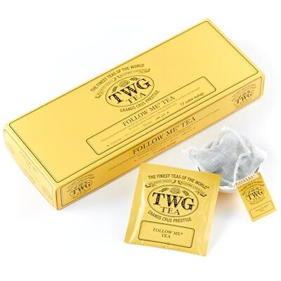 TWG Tea Follow Me Tea Tè Verde Ginseng & Ananas 15 Bustine di Tè in Cotone Cucite a Mano Set Regalo TWG Tea Follow Me Tea Tè Verde Ginseng & Ananas 15 Bustine di Tè in Cotone Cucite a Mano Set Regalo
