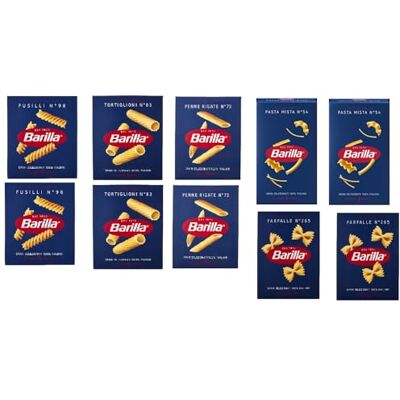 Barilla Pacchetto di Prova Pasta Italiana 10 x 500g 5 Tipi di Pasta Corta (Fusilli, Tortiglioni, Penne Rigate, P.Mista) Barilla Pacchetto di Prova Pasta Italiana 10 x 500g 5 Tipi di Pasta Corta (Fusilli, Tortiglioni, Penne Rigate, P.Mista)