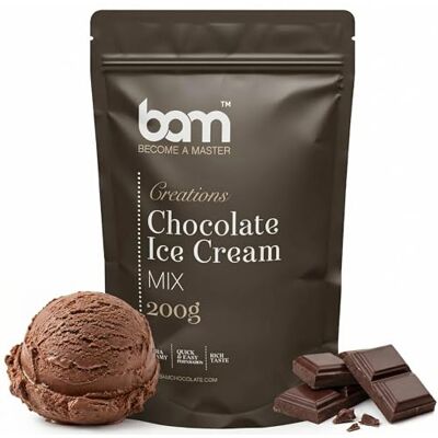 BAM Preparato per Dolci – Miscela Professionale in Polvere per Dolci Fatti in Casa – Facile e Veloce – 200 g, Per gelato alla cioccolato BAM Preparato per Dolci – Miscela Professionale in Polvere per Dolci Fatti in Casa – Facile e Veloce – 200 g, Per gelato alla cioccolato