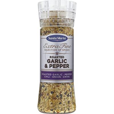 Santa Maria Tritacarne aglio e pepe, 265 g, polvere per spezie, ideale per strofinare, marinare, salsa o cucinare con pollo, manzo o verdure, senza glutine Santa Maria Tritacarne aglio e pepe, 265 g, polvere per spezie, ideale per strofinare, marinare, salsa o cucinare con pollo, manzo o verdure, senza glutine