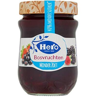 Hero Marmellata di mirtilli low carb Marmellata di frutti della foresta meno dolce Peso totale 295 grammi Hero Marmellata di mirtilli low carb Marmellata di frutti della foresta meno dolce Peso totale 295 grammi