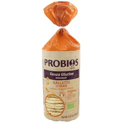 Probios gallette di mais biologiche con sale gallette croccanti e gustose senza glutine fonte di fibre e proteine vegetali confezione da 12 x 100g Probios gallette di mais biologiche con sale gallette croccanti e gustose senza glutine fonte di fibre e proteine vegetali confezione da 12 x 100g