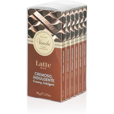 Venchi Kit di 6 Tavolette Latte Assortite, 468 g Senza Glutine Idea Regalo Venchi Kit di 6 Tavolette Latte Assortite, 468 g Senza Glutine Idea Regalo