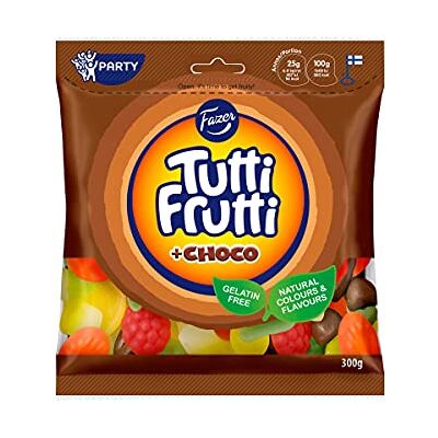 Fazer Tutti Frutti Choco Gummy 1 Packung von 300 g 10,6 Unzen Fazer Tutti Frutti Choco Gummy 1 Packung von 300 g 10,6 Unzen