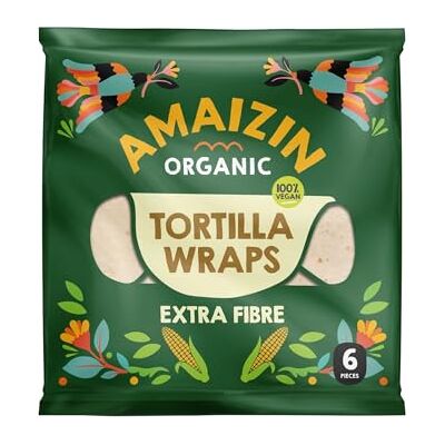 Amaizin Extra fibre wheat flour wraps 6 units Amaizin Extra fibre wheat flour wraps 6 units