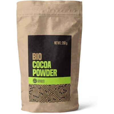 VanaVita Cacao in Polvere BIO 250 g, Ricco di Vitamine e Minerali, con il 12% Burro di Cacao, 33g di Fibra e 24g di Proteine per 100g, Solubile, Adatto a Vegetariani e Vegani, Cacao Biologico VanaVita Cacao in Polvere BIO 250 g, Ricco di Vitamine e Minerali, con il 12% Burro di Cacao, 33g di Fibra e 24g di Proteine per 100g, Solubile, Adatto a Vegetariani e Vegani, Cacao Biologico