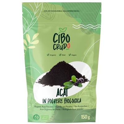 CIBO CRUDO crudo biologico vegan Acai in Polvere Biologico 150g. Bacche di Acai Liofilizzate Crude Estratte dalla Polpa. Contiene Antiossidanti e Vitamine. Per Acai Bow Frullati o Yogurt. Organic Acai Berry Powder. CIBO CRUDO crudo biologico vegan Acai in Polvere Biologico 150g. Bacche di Acai Liofilizzate Crude Estratte dalla Polpa. Contiene Antiossidanti e Vitamine. Per Acai Bow Frullati o Yogurt. Organic Acai Berry Powder.